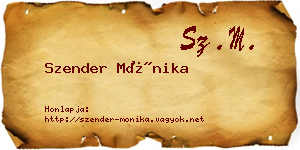 Szender Mónika névjegykártya