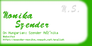 monika szender business card